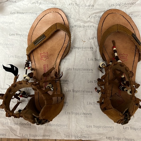Les tropeziennes sandales - Leather- Camel - size 12 - Picture 2 of 4